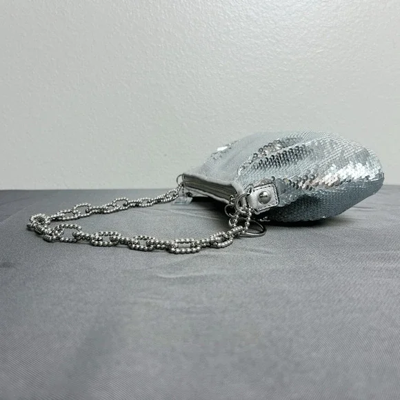 COACH Vintage Poppy Sliver Sequined Evening Bag RARE 14368